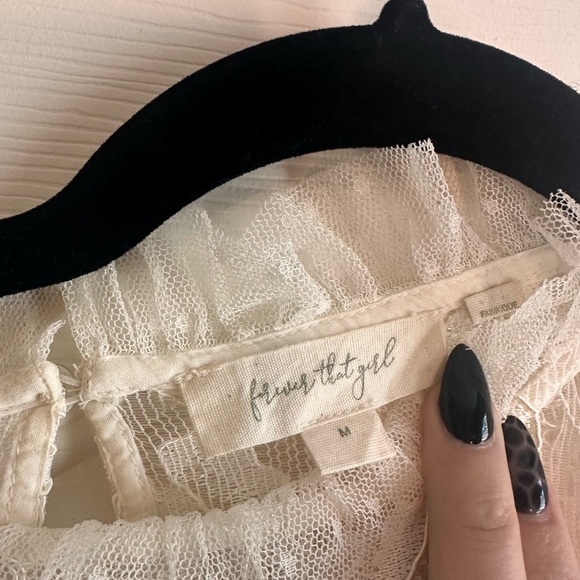 Forever That Girl Anthropologie Elegant White Lace Ruffle Top - Picture 3 of 7